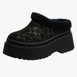 Coach Cecelia Black Suede Clog Size 7